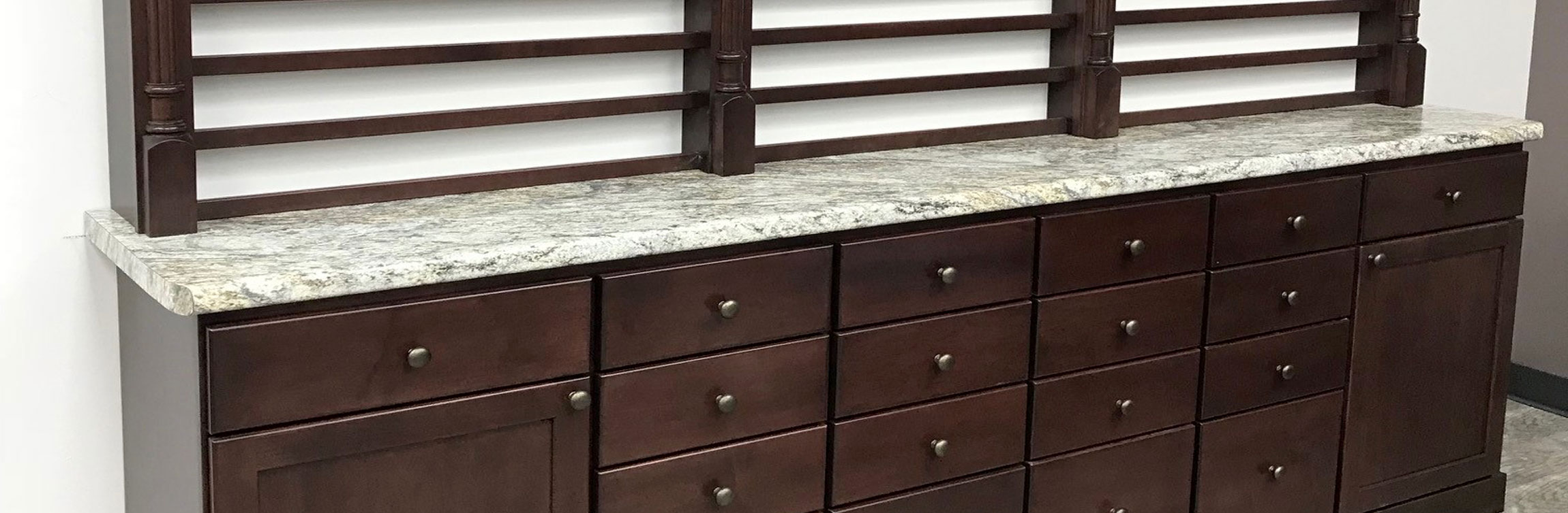 Commercial furniture peice - finger nail polish display and drawer system