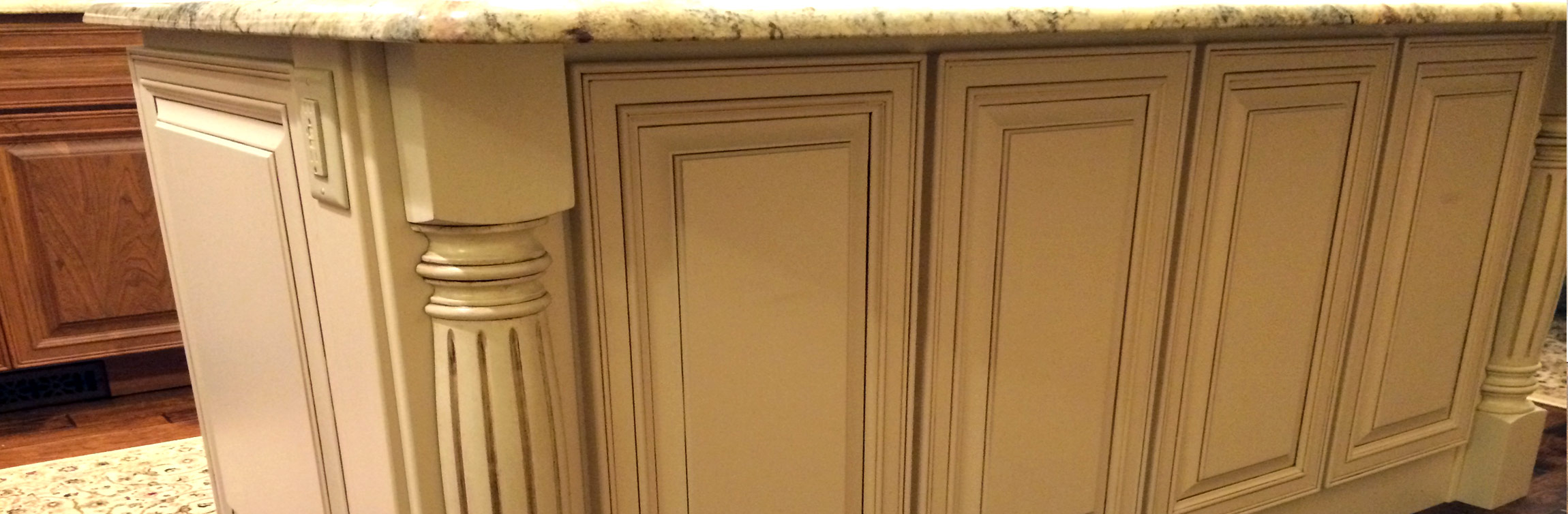 Custom kichen island with decorative spindals