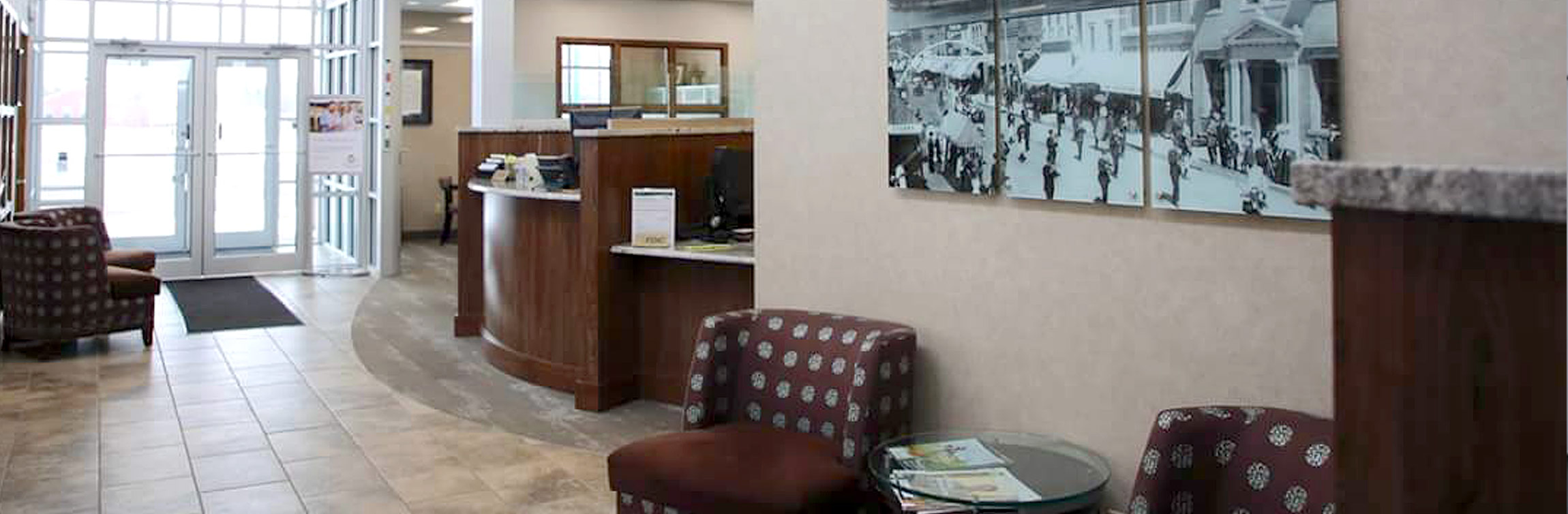 Reception desk at US Bank